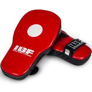 🆕 IBF Pro Focus Pads Long Premium Leather Boxing Fitness Crossfit Red Black